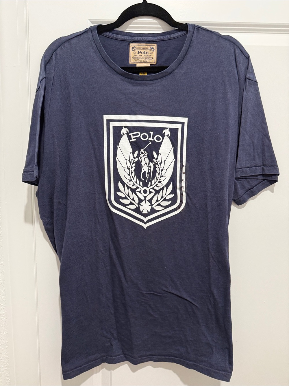 Polo by Ralph Lauren Navy Crew Tee with White Crest Shield